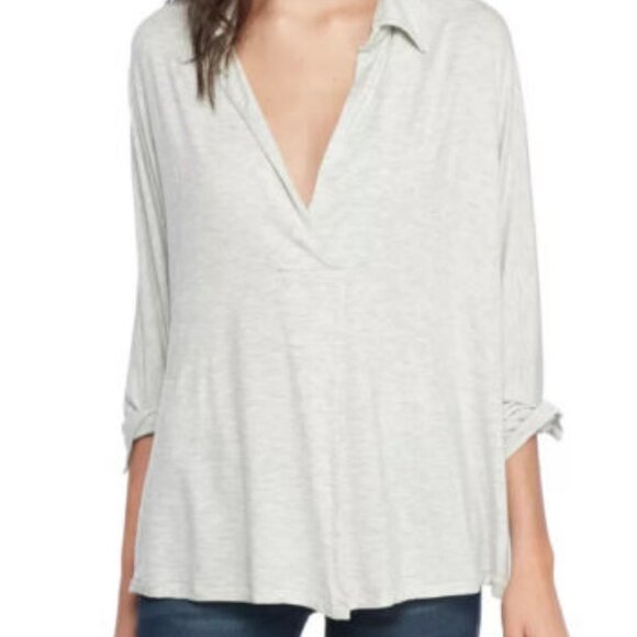 We The Free "Can't Fool Me" Split Front Tunic Top Large - Picture 1 of 10